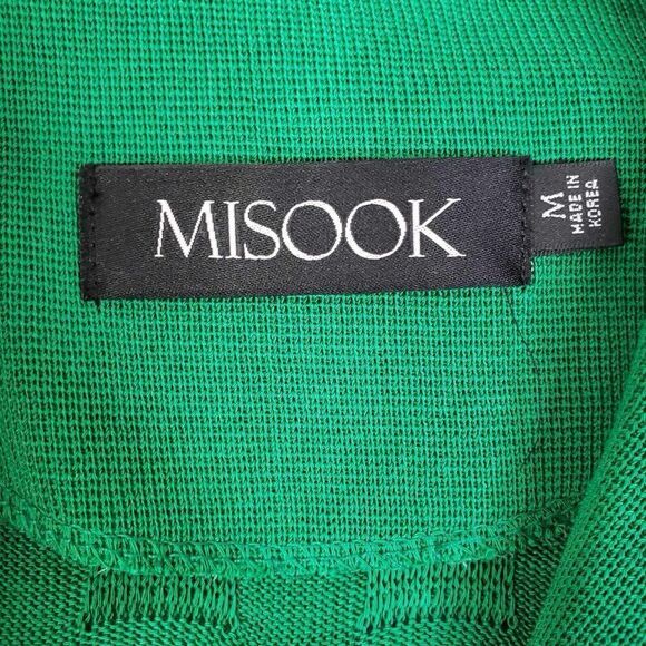 Misook Blazer Jacket Women’s Size Medium M Green Open Front Checkered - Picture 5 of 8